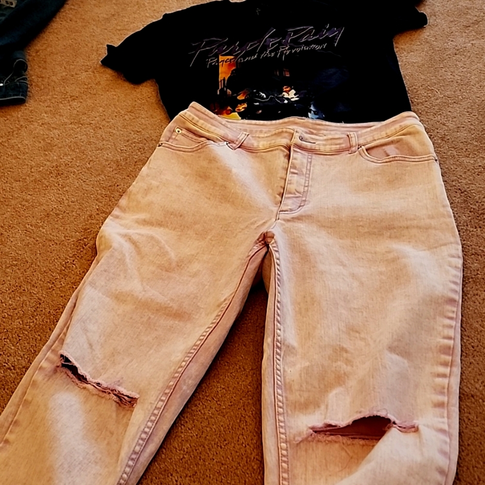 Purple washed jeans